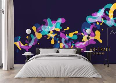 Bright abstract background with explosion of colored splashes. Vector illustration Wall mural