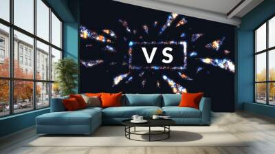 Bright poster symbols of confrontation VS. Vector illustration. Wall mural