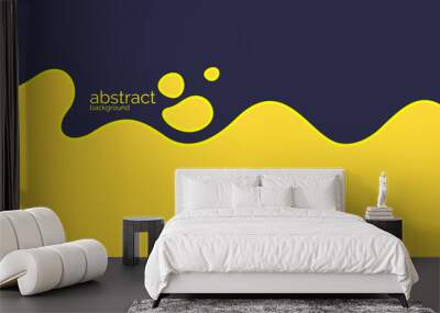 Bright poster with dynamic waves. Vector illustration in minimal style Wall mural