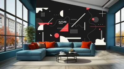 Modern backgrounds with abstract elements and dynamic shapes. Compositions of geometric and abstract shapes. Wall mural