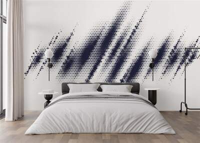 Monochrome printing raster, abstract vector halftone background. Wall mural