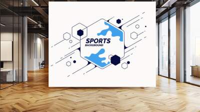 retro abstract geometric background. the sports poster with the flat figures. Wall mural