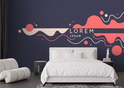 Trendy abstract background. Composition of amorphous forms and lines. Wall mural