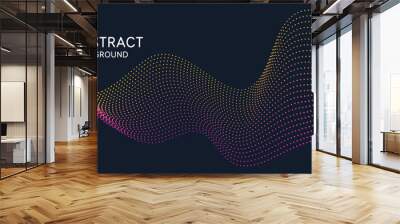 Vector abstract background with dynamic waves, line and particles. Illustration suitable for design Wall mural