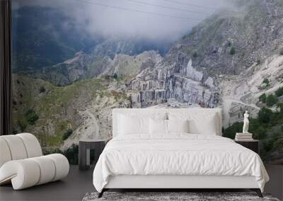 Beautiful view to Passo del Vestito industry from road, Italy. June 27, 2024. Wall mural