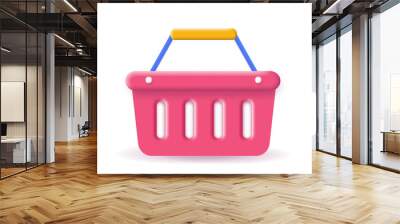 3D shopping cart icon Wall mural