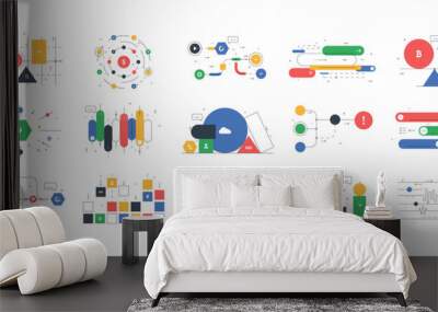 Abstract illustration set Wall mural