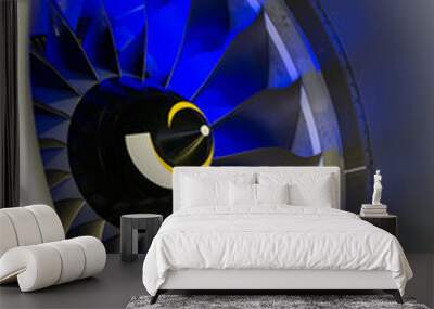 Turbine Blades. Blue light Wall mural