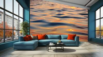 Picture of the surface water in the sunset time Wall mural