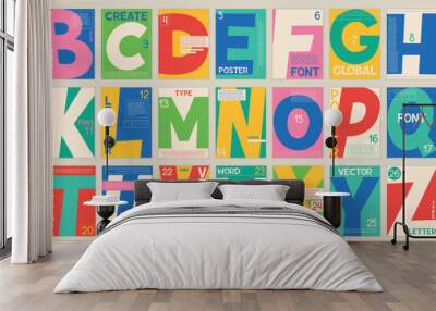 Posters with alphabet Wall mural