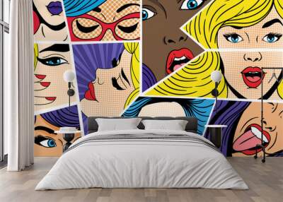 Retro banner background or wallpaper Wall mural