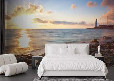 Lighthouse on the coast Wall mural