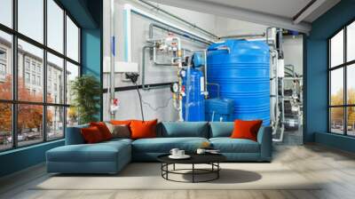 industrial gas boiler water treatment system with storage tanks and multiple filters Wall mural