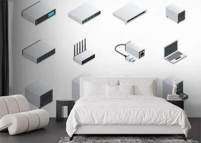 Server equipment abstract concept set Wall mural