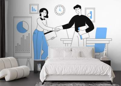 Shaking hand concept Wall mural