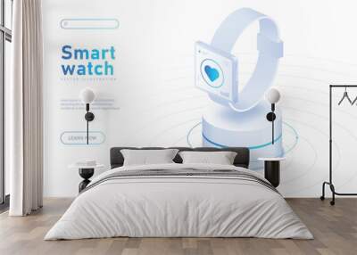 Smart watch white banner Wall mural