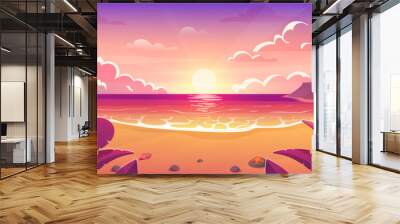 Sunset on beach landscape concept Wall mural