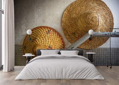 The two coloful traditional hats Wall mural