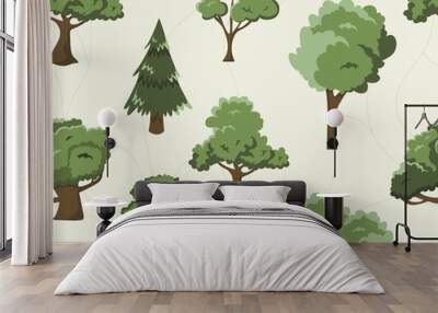 Trees seamless pattern Wall mural