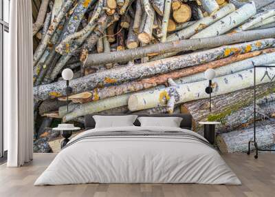 Waste wood industry used as firewood Wall mural