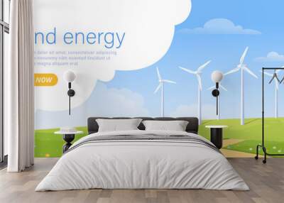 Wind energy banner vector Wall mural