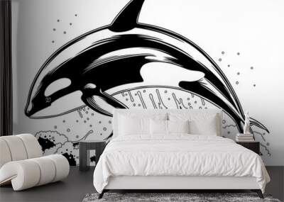 Jumping orca Wall mural