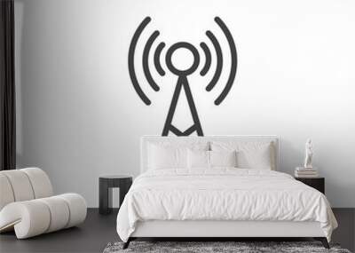 Antenna line icon, outline vector sign, linear style pictogram isolated on white. Radio tower symbol, logo illustration. Editable stroke Wall mural