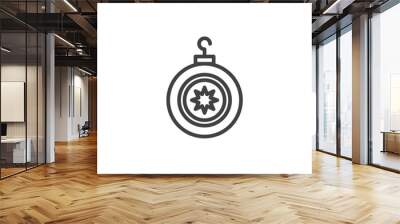 Christmas tree ball with star outline icon. linear style sign for mobile concept and web design. Bauble simple line vector icon. Symbol, logo illustration. Pixel perfect vector graphics Wall mural