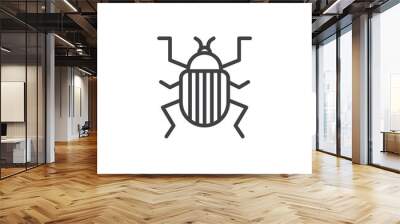 Colorado beetle line icon, outline vector sign, linear style pictogram isolated on white. Pest symbol, logo illustration. Editable stroke Wall mural