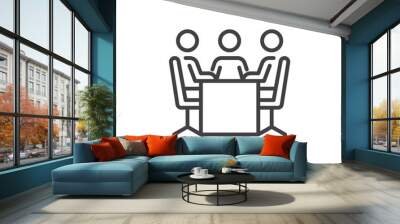 Corporate Meeting line icon Wall mural