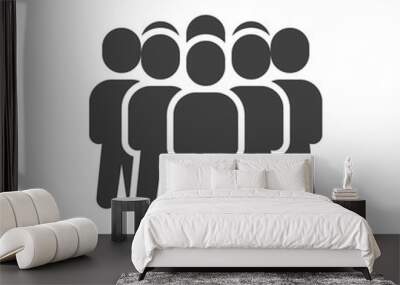 Crowd of people vector icon. Teamwork group filled flat sign for mobile concept and web design. Group of people glyph icon. Symbol, logo illustration. Vector graphics Wall mural