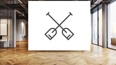 Double paddle outline icon. linear style sign for mobile concept and web design. Boat oars simple line vector icon. Symbol, logo illustration. Pixel perfect vector graphics Wall mural