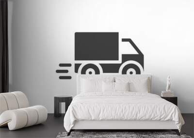 Express delivery truck vector icon. filled flat sign for mobile concept and web design. Fast shipping glyph icon. Cargo logistics symbol, logo illustration. Vector graphics Wall mural