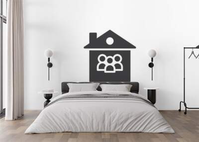 Family house different style icon set Wall mural