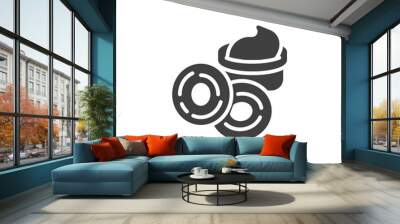 Fried onion rings vector icon Wall mural