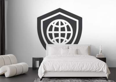 Global security vector icon Wall mural