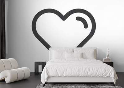 Heart line simple icon, outline vector sign, linear style pictogram isolated on white. Love, favorite symbol, logo illustration. Editable stroke. Pixel perfect vector graphics Wall mural