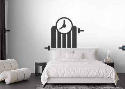 Heating system timer different style icon set Wall mural