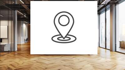 Location pin outline icon. linear style sign for mobile concept and web design. Map marker simple line vector icon. Map pointer symbol, logo illustration. Pixel perfect vector graphics Wall mural