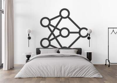 Neural network structure line icon Wall mural