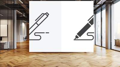 Pen, write icon. line and glyph version, Signature pen outline and filled vector sign. linear and full pictogram. Symbol, logo illustration. Different style icons set Wall mural