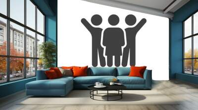 People relationship vector icon. filled flat sign for mobile concept and web design. Two man and one woman glyph icon. Symbol, logo illustration. Vector graphics Wall mural