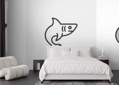 Shark, fish icon. Line, glyph and filled outline colorful version, shark predator animal outline and filled vector sign. Symbol, logo illustration. Different style icons set. Vector graphics Wall mural