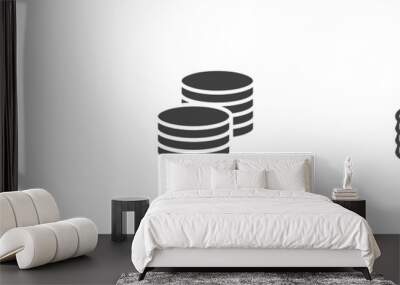 Stack of coins different style icon set Wall mural