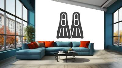 Swimming flippers different style icon set Wall mural