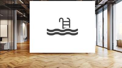 Swimming Pool vector icon. filled flat sign for mobile concept and web design. Pool ladder swim glyph icon. Symbol, logo illustration. Pixel perfect vector graphics Wall mural