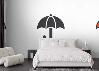 Umbrella different style icon set Wall mural