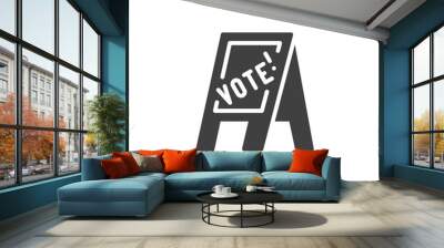 Vote here vector icon. filled flat sign for mobile concept and web design. Voting and election glyph icon. Symbol, logo illustration. Vector graphics Wall mural