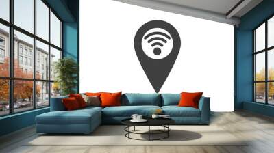 Wi-Fi Map Marker vector icon. Wireless signal location pin filled flat sign for mobile concept and web design. Wifi zone glyph icon. Symbol, logo illustration. Vector graphics Wall mural