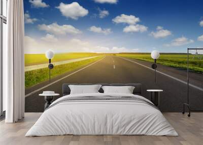 Asphalt car road Wall mural